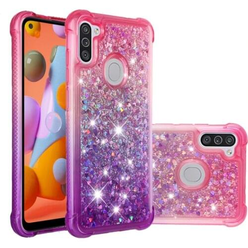 Case For Samsung Galaxy A41 A11 A01 A21 A71 A51 Cover Gradient Quicksand Glitter Silicone Case for Samsung S20 Plus A81 A42 A71