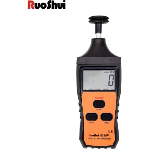 RuoShui Digital Tachometer Non-Contact Rotational Speed Meter Contact Motor RPM Laser Tester Tach Tool Photoelectric Speedometer
