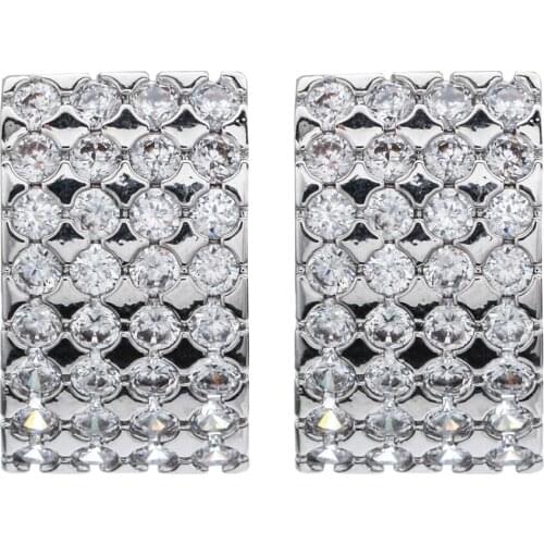 The zircon earrings in the new fashion rectangle for 2018 Earrings for women/girls' most beautiful fashion classic ER-248