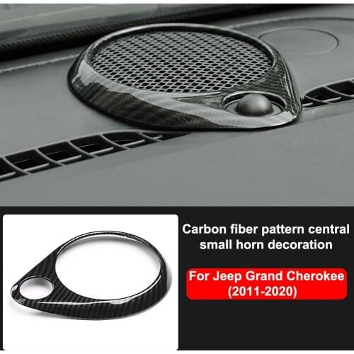 Central Small Horn Sticker Decoration for Jeep Grand Cherokee 2011-2020 Carbon Fiber Car Cover Trim Frame Car Accessories