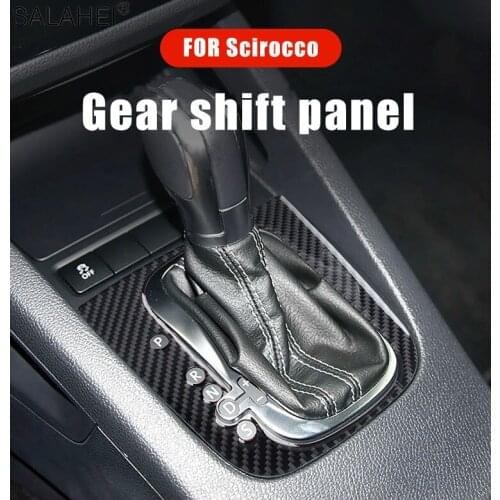 For Volkswagen VW Scirocco 2016 2017 2018 2019 Car Gear Shift Panel Knob Cover Carbon Fiber Decal Car Auto Shift Box Panel Cover