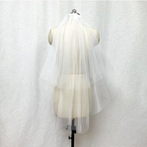 Two Layer White/Ivory Tulle Wedding Veil Short Bridal Veil Simple Wedding Veil