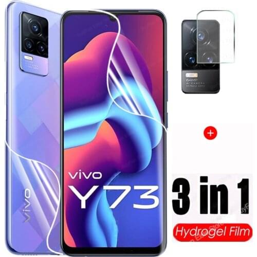 3 in 1 Full Cover Hydrogel Film On For Vivo Y73 2021 Screen Protector Films For Vivo Y 73 V2059 Camera Lens Protective Film