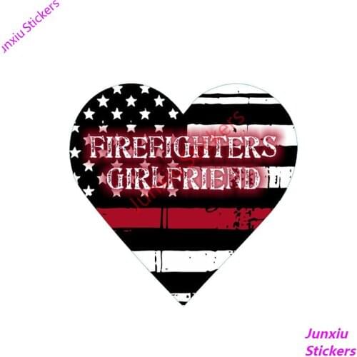 Firefighters Girlfriend Heart Creative decals for Bumper Bodywork Suv Car Stickers Scratch-Proof Exterior Accessories KK12*12cm