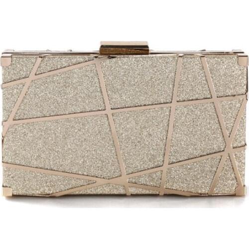 2020 metal wedding banquet clutch wallets fashion dinner purse with chain hollow out party bags drop shipping MN1706