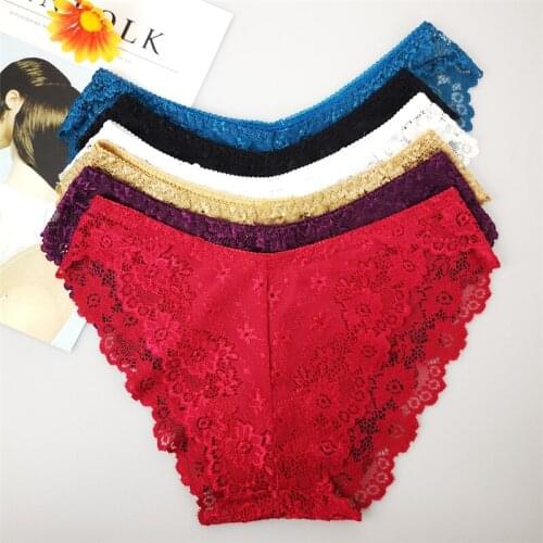 Fashion Luxury Womens Panties Sexy Lace Within Temptation Transparent Briefs Low Waist Buttocks Hollow T-Pants