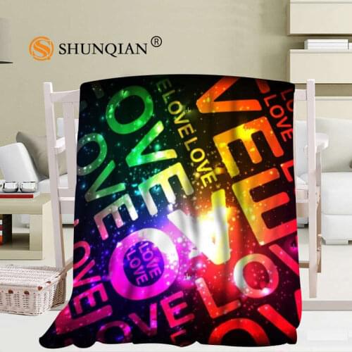 Custom Love Text Blanket Soft DIY Picture Decoration Bedroom Size 56x80Inch,50X60Inch,40X50Inch A7.10