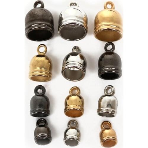 New Fashion 50pcs 4/5/6/8 MM CCB End Caps Clasps Leather End Tip Tassel Caps Beads For Fashion DIY Handmade Jewelry Finding