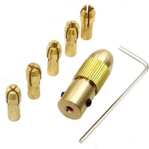 7pcs/set 2.35/3.17/4.05/5.05mm Brass Dremel Collet Mini Drill Chucks For Electric Motor Shaft Drill Bit Tool Drill Chuck Adapter
