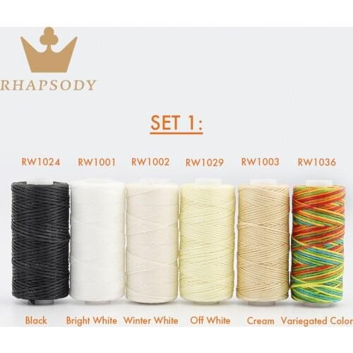 50M 150D 0.8Mm Flat Waxed Sewing Line Thickness Waxed Thread For Leather Waxed Cord For Leather Craft Hand Stitching Thread 6sPc