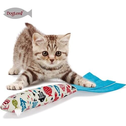 Cat Cushion Toy Fish Cat Toys with Noise Paper