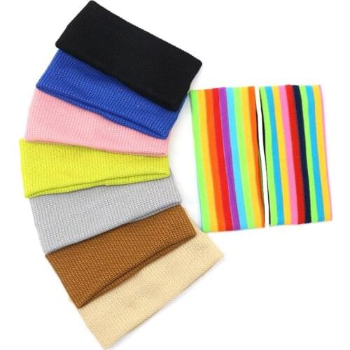 2021 New Fashion Sweet Soft All-match Rainbow Knitting Out Running Yoga Headband for Women Girls Hair Accessories Headwear