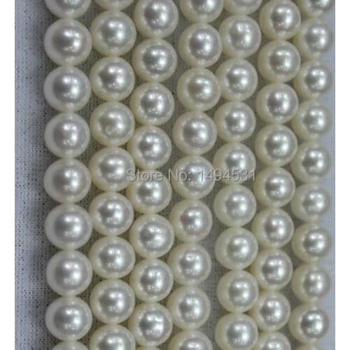 Natural Freshwater Pearl Bead Strands,AAA Ivory White Round Loose Pearl Beads Jewelry - 7-7.5MM Good Luster - Free Shipping