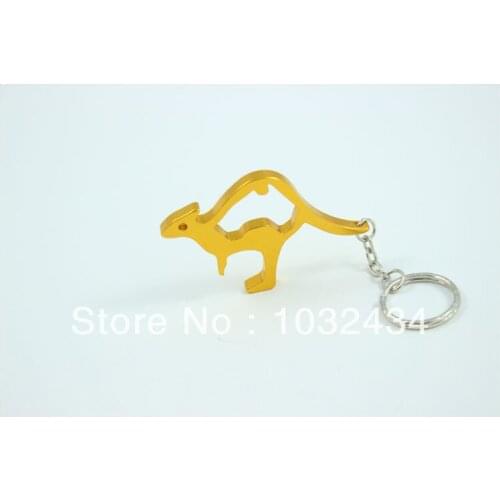 Factory Directly Sale 36Pcs Kangaroo Bottle Opener Aluminum Alloy Can Opener with Keychain- Free Shipping