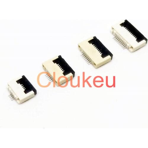 10Pcs FPC Connector socket FFC 0.5MM Clamshell Bottom Contact Type 4P 6P 8P 10P 12P 14P 18P 20P 22P 24P 30P 32P 36P 40P 50P 60P