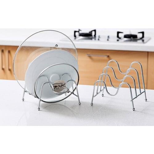 Stainless Cutting Board Knife Tableware Stand Organizer Kitchen Tool Pan Cover Holder Metal Support Frame Base Pot Lid Iron Rack