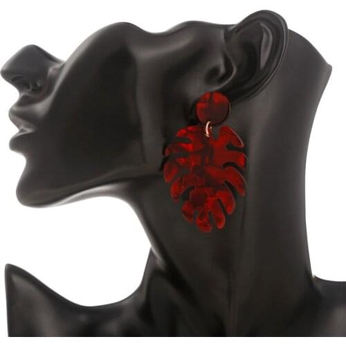 Earrings For Women Girls Fashion Cute Beautiful Leaf Geometry Colorful Drop Hanging Dangle Trend Acetate Board