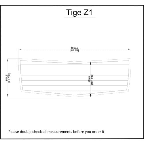 Tige Z1 Swim Platform Pad Pad Boat EVA Teak Decking 1/4" 6mm