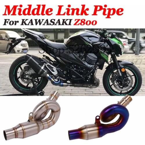 51mm Motorcycle Exhaust Pipe Escape Moto Modified Muffler Slip On Middle Tube Link Pipe Without Muffler For Kawasaki Z800