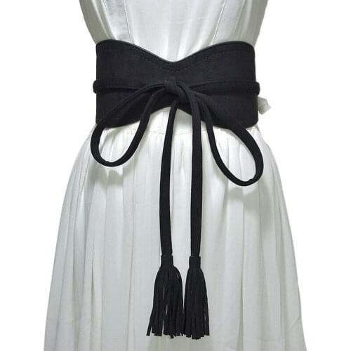 Fashion Wide Waist Belt Corset Belts For Ladies QY0248 Black Brown Beige Wide Waistband Bow Women Dress Cummerbunds