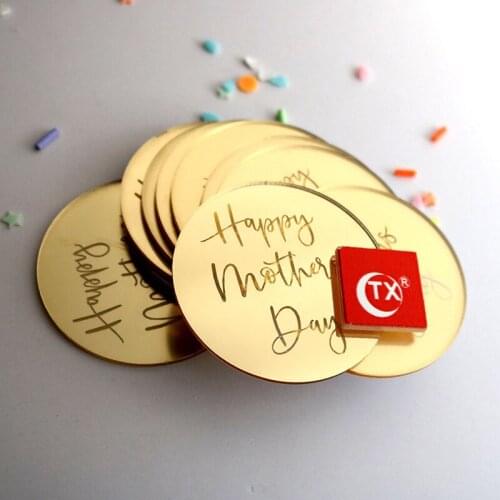 GOLD Cute Happy Mothers' Day Cupcake Toppers Rose Gold Mom Birthday Cake Topper Decor for Motmmy Birthday Party Cake Decorations