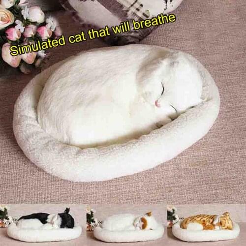 10 patterns Electronic Pets Simulation animal Simulation cat breathing cat lovely cat Real Hair birthday gift animal model