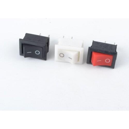 10Pcs Push Button Switch 10x15mm SPST 2Pin 3A 250V KCD11 Snap-in on/Off Rocker Switch 10MM*15MM Black Red and White
