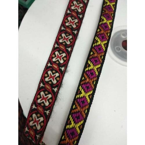 20yards/lot wide about 1.2-1.5CM Woven Jacquard Ribbon geometric flowers for clothing accessory ZH-5734