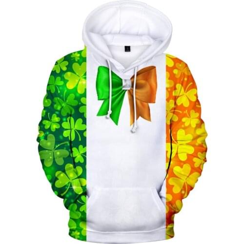 2021 Saint Patricks Day Hoodie 3D Sweatshirt Long Sleeve Women Mens Tracksuit Harajuku Streetwear Funny Hip hop Clothes