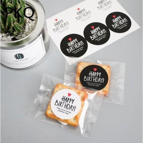 360pcs Black & White Circular HAPPY BIRTHDAY Seal Sticker for Baking Gift Label Stickers happy birthday sticker labels