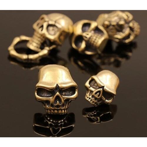 5 Pcs Gothic Brass Skull Conchos Studs Screw Back Punk Rivets For Leather Craft Bag Wallet Garment Decor