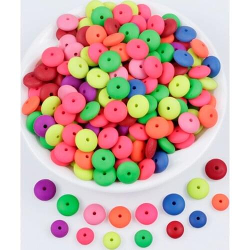 8/10mm 100-300Pcs/lot Random Mixed Colors Acrylic Beads Flat Round Shape Loose Beads for Diy Jewelry Making Crafts Accessories