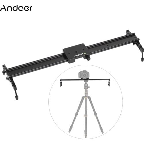 Andoer 60cm/23.6" All Metal Aluminum Alloy Video Track Slider Dolly Rail Stabilizer for Canon Nikon Sony DSLR Cam Camcoder