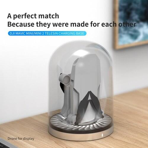 Charging Display Base Breathing Light Durable Transparent Magnetic Type C Bell Jar for DJI Mavic Mini 2/Mini Drone Accessories