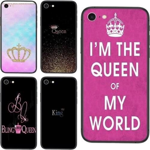 Black Waterproof 3D Bumper Bitch Queen crown king PRINCESS pink All For Xiaomi Redmi Note 9 9S 8 8T 7 Pro 10 5G Redmi Note 9 Pro