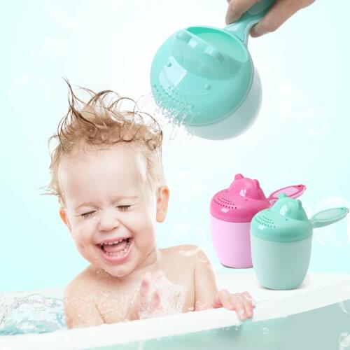 Baby Bath Cup Toddle Shampoo Cup Cartoon Hippo Children Bathing Bailer Infant Shower Spoon Child Washing Hair Cup Kids Bath Tool