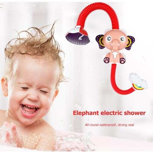 Kids Shower Bath Head Toy Electric Elephant Water Pump Water Splash Shower Tap Children Portable Interactive Present