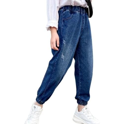 Girls Jeans Ripped Girl Jeans Casual Style Childrens Jeans For Boys Spring Autumn Clothes For Girls 6 8 10 12 14