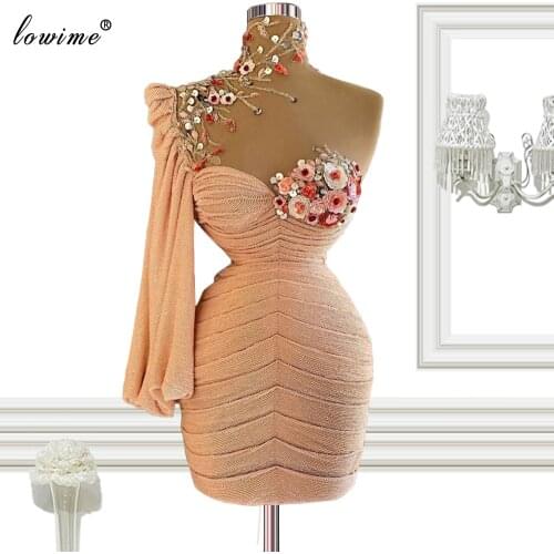 Dubai Flowers Cocktail Dresses Mermaid Short Prom Dresses Evening Wear Woman Pageant Gowns Birthday Party Dresses вечерние плать