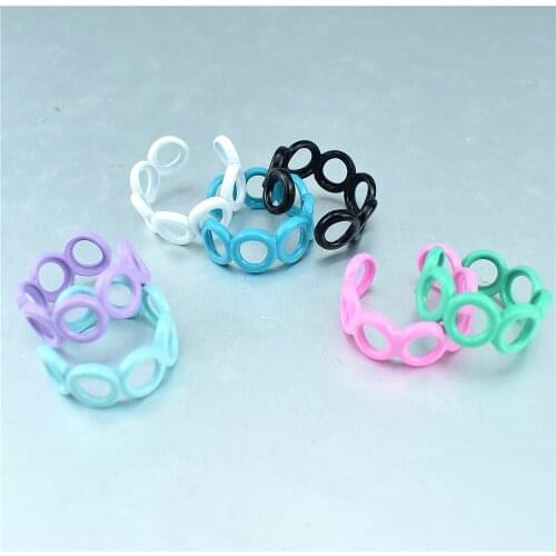 Paint ring 2021 trend metal spray paint candy color ring female pink white blue adjustable opening ring party jewelry