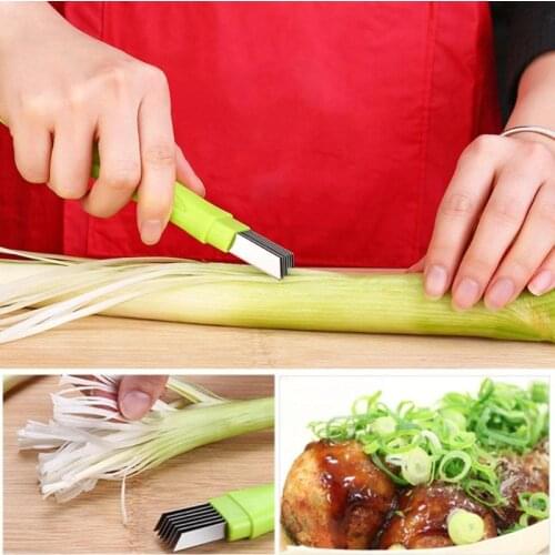Kitchen Onion Knife Cutter Graters Vegetable Tool Multi Chopper Sharp Stainless Shredded Green Onion Knife Slicer