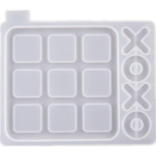 Tic Tac Toe Game Board and X O Silicone Molds Set Epoxy Resin DIY Art Craft Mold for Christmas NightA Art Crafts Tools