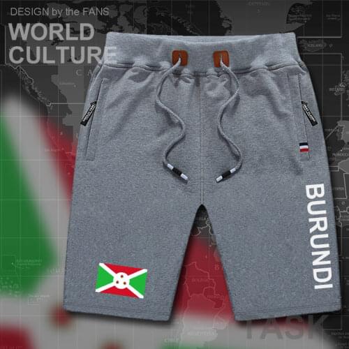 Burundi Burundian mens shorts beach man mens board shorts flag workout zipper pocket sweat bodybuilding 2017 cotton brand BDI