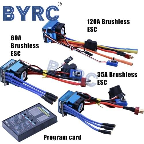 New 35A/60A/120A Sensored Brushless ESC Speed Controller T plug for 1/8 1/10 1/12 RC Car Crawler Wholesale