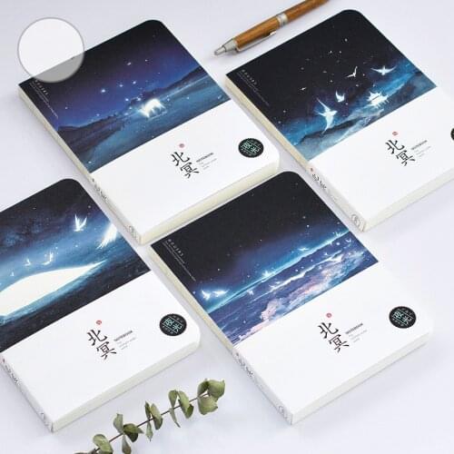 New Cute Sketchbook Watercolor Drawing School Diary Notebook Paper 80 Sheets Noctilucent luminous office School Supplies Gift