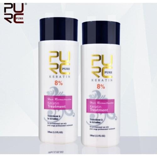 PURC 2 pcs 100ml 8% formalin keratin hair treatment hot sale Keratin straightening chocolate keratin treatment hair care set