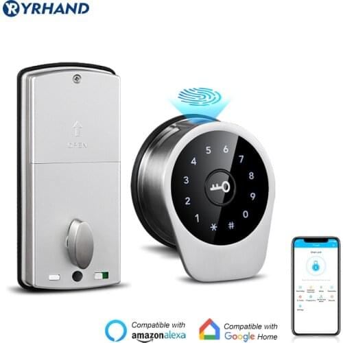 Wifi tt lock App bluetooth Fingerprint Deadbolt Lock Smart Card Digital Keyless Code battery Electronic Door Lock