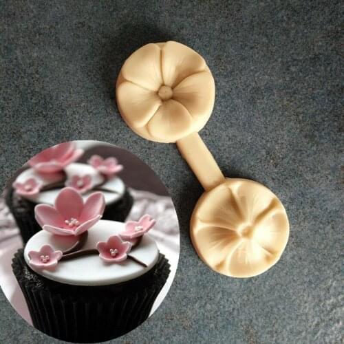 Silicone Cherry Blossom Shape H Flower Petal Fondant Embossing Mold Sugar Art Tool DIY Cake Decorating Tool A076