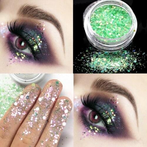 Fashion Green 12color Beauty Glitter Eyeshadow Powder Pigment Mineral Spangle Makeup Cosmetic Set Long-lasting Liner Combination