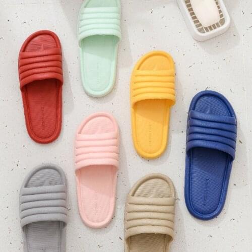 Womens Summer Slippers Unisex EVA Non-slip Bathroom Indoor Slippers Solid Color Flat Floor Slippers Soft Couples Home Shoes